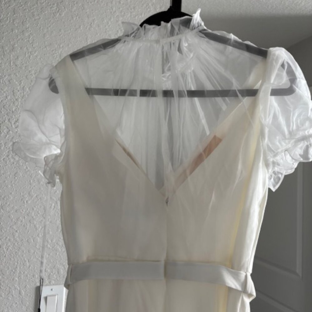 Ieena for Mac Duggal 26621 Ruffle Neck Buckle Belt Jumpsuit Size 6 MSRP $398.00 - Picture 4 of 12